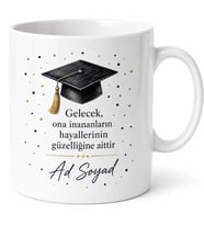 Kişiye Özel Kep Töreni Hatırası Baskılı Kupa Bardak Mezuniyet Hediye