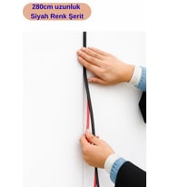 Siyah Kendinden Yapışkanlı 1 Adet 0.8mm x 280cm Duvar, Mobilya Kenar Dekoratif Koruma Şerit çıta