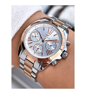 Ferro FL21259A-E 36 mm Rose Gold/Metalik Gri Kadın Kol Saati+ Bileklik