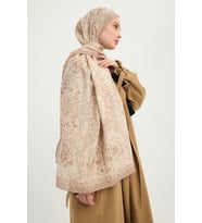 Schaless Ebedi Saraylar - Vizon - Vierra Desenli Viskon Şal - 70x190 Cm (Bej)