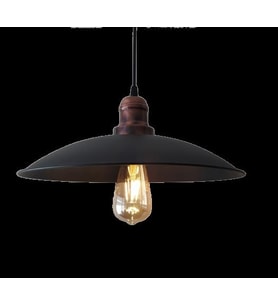 Retro Metal Siyah Sarkıt Avize Rustik Tekli Sarkıt 30 (Burnt Olive)