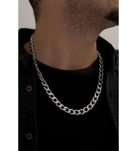 Erkek Çelik Kolye - 11mm Gurmet Model Kalın Paslanmaz Çelik Kolye