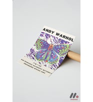 Andy Warhol Kelebek Posteri, Çerçevesiz Yüksek Kalite Duvar Afişi - Modern Ev
