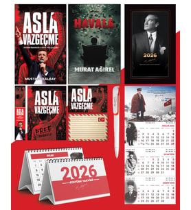 Asla Vazgeçme - Ayraç - Kartpostal - Poster - Havala -  2026 Ajanda İstikbal - Sakarya Duvar Takvimi - Masa Takvimi