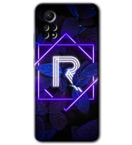 Redmi Note 12 Pro 4G Kılıf HD Desen Baskılı Kılıf - Dark Neon Yaprak R Harfi