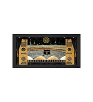 Kabe Allah Muhammed Motifli Kanvas Tablo 80 x 110 cm Siyah Çerçeve