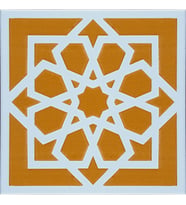 Armada Çini 20x20 Cm SP 101 Sarı Türk Yıldızı Kütahya İznik Çini Karo
