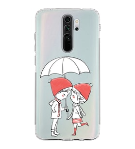 Xiaomi Redmi Note 8 Pro  Kamera Korumalı Kapak Aşk Tasarımlı Şeffaf  Kılıf