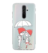 Xiaomi Redmi Note 8 Pro  Kamera Korumalı Kapak Aşk Tasarımlı Şeffaf  Kılıf