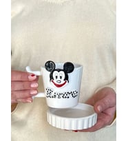 MICKY MOUSE  İSİMLİ KUPA FİNCAN MUG (Krem)