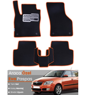 SKODA FABİA 2 (2007-2014) Uyumlu EVA Paspas Tam Set–Oto Paspas,Araca Özel,Kolay Montaj