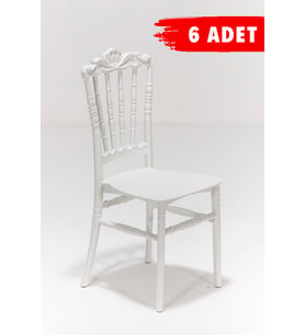 6 Adet Artemis Beyaz Sandalye / Balkon-Bahçe-Mutfak