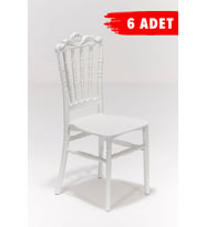 6 Adet Artemis Beyaz Sandalye / Balkon-Bahçe-Mutfak