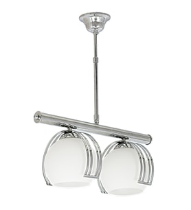MYLİGHTS  KROM  İKİLİ SIRALI METAL KROM AVİZE OPAL CAM