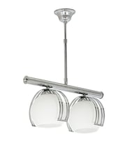 MYLİGHTS  KROM  İKİLİ SIRALI METAL KROM AVİZE OPAL CAM
