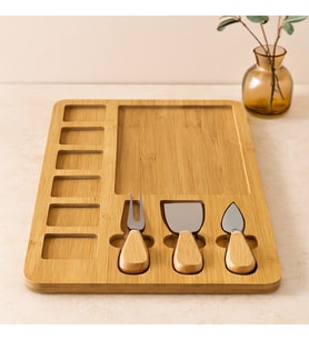 MDF 6+1 Bölmeli Kahvaltı Peynir Sunum Panosu 30x39.5 cm