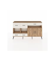Arges Konsol 4 Raflı 5 Çekmeceli 2 Kapaklı 176x30x99 Çam-Çam/Aytaşı