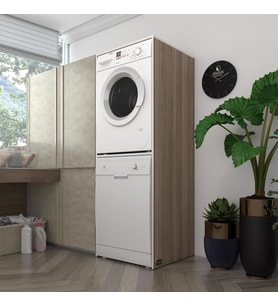 Kenzlife çamaşır-bulaşık makinesi dolabı katinka crd 180*70*60 banyo çift katlı kapaksız arkalıksız