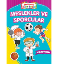 Okul Öncesi Boya-Öğren - Meslekler ve Sporcular - Çıkartmalı