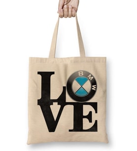 Love Bmw Aşk Bmw Bez Çanta Uzun Saplı