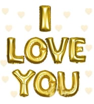 I Love You Folyo Balon Altın Renk 35 CM (5343)