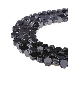 7X4 MM Kanallı Hematit Dizi Doğaltaş - DZ3786 (Siyah)