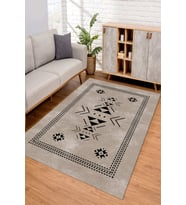 Dijital Kaymaz Taban Yıkanabilir Renkli Salon Halısı Mutfak Halısı Yolluk ND-SD-858 (Kahverengi)