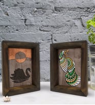 Bk Gift Dekoratif 2'li Doğal Masif Ahşap Çerçeve 15x20cm-65 (Beyaz)