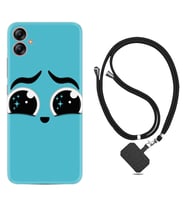 Samsung Galaxy A04E Kılıf Resimli Boyun Askılı İpli Desenli Silikon Series Üzgün 1853
