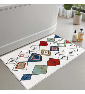 2'li Set Banyo Paspası, Yumuşak Banyo Halısı, Kaymaz Dot Tabanlı, Su Emici, Makinede Yıkanabilir - 50x60-60x100 cm