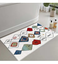 2'li Set Banyo Paspası, Yumuşak Banyo Halısı, Kaymaz Dot Tabanlı, Su Emici, Makinede Yıkanabilir - 50x60-60x100 cm