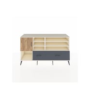 Kronos Konsol 8 Raflı 2 Çekmeceli Tek Kapaklı  176x59x99 Aytaşı-Çam/Antrasit