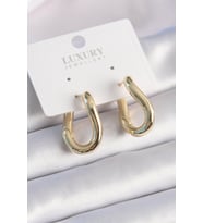 Pirinç Gold Renk Halka Model Kadın Küpe