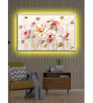 Led Işıklı Beyaz Çiçek (yatak Odası Tablosu)
