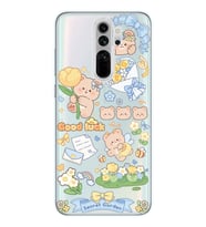 Redmi Note 8 Pro Uyumlu Küçük Sevimli Ayıcıklar Desenli Şeffaf Telefon Kılıfı
