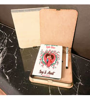 Sevgiliye Hediye Ahşap Kutulu Defter Kalem Set 041