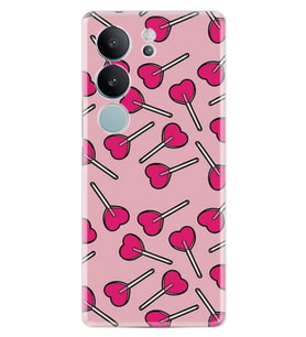 Vivo V29 Kılıf Desenli Silikon Heart Lollipop 1414