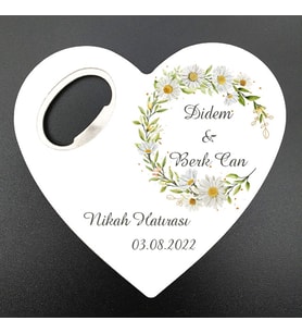 Nikah, Nişan, Kına, Söz, Sünnet, Doğum, Mezuniyet Hatırası Kalp Açacak Magnet MG Atölye