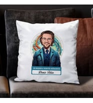 Kişiye Özel Hediye Karikatürlü En Başarılı Erkek Genetik Mühendisi Yastık