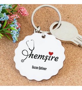 İsme Özel Hemşire Papatya Anahtarlık