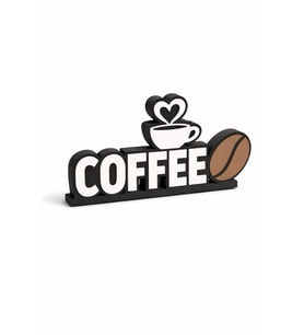 Coffee Yazılı Dekoratif Masa Üstü Obje Kahve Temalı Mutfak & Kafe Dekoru