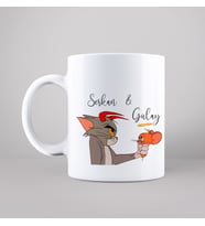 Sevgili ( Tom & Jerry ) Tasarımlı Kupa Kişiye Özel