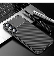 Lexroo Samsung Galaxy S25 FE ile Uyumlu Kılıf Siyah Karbon Silikon Orijinal