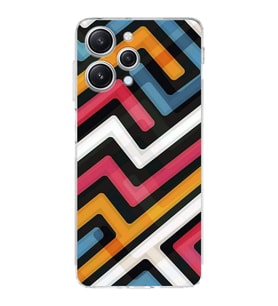 PrintiFy Xiaomi Redmi 12 4G Uyumlu Kamera Korumalı Labirent Grafiti Tasarımlı Şeffaf Silikon Kılıf