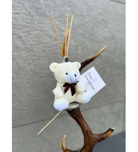 Oda Kokusu Çilek Aromalı Beyaz Peluş Ayıcık İçerisinde, Seni Seviyorum Kartlı Hediyelik 15 ML Kalıcı Koku