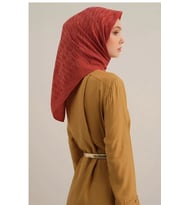 Armine Lyocell Eşarp 3-35 Kırmızı Desenli 47354