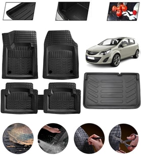 Opel Corsa E 2014-201 Uyumlu Paspas Araca Özel Bagaj Havuzu MBS Siyah