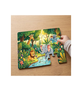 Safari Hayvanları Tasarımlı 24 Parça Ahşap Çocuk Puzzle