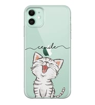 Yavru Kedi Tasarımlı Şeffaf Telefon Kılıfı (Tüm Modeller Mevcuttur)