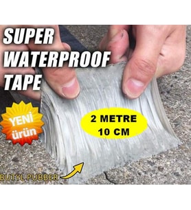 Waterproof Adhesive Tape 2 mt x 10 Cm Çatı Boru Çadır Pimaş Tamir Bandı Su Geçirmez Bant Çamur Bant